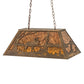Meyda Lighting Moose & Elk 17" 6-Light Antique Copper Island Pendant Light With Amber Mica Shade Glass