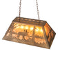Meyda Lighting Moose & Elk 17" 6-Light Antique Copper Island Pendant Light With Amber Mica Shade Glass