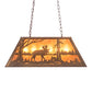 Meyda Lighting Moose & Elk 17" 6-Light Antique Copper Island Pendant Light With Amber Mica Shade Glass