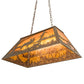 Meyda Lighting Moose & Elk 17" 6-Light Antique Copper Island Pendant Light With Amber Mica Shade Glass