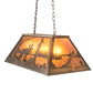 Meyda Lighting Moose & Elk 17" 6-Light Antique Copper Island Pendant Light With Amber Mica Shade Glass