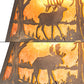 Meyda Lighting Moose & Elk 17" 6-Light Antique Copper Island Pendant Light With Amber Mica Shade Glass