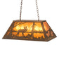 Meyda Lighting Moose & Elk 17" 6-Light Antique Copper Island Pendant Light With Amber Mica Shade Glass