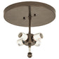 Meyda Lighting Moose & Fox 24" 4-Light Brown Bronze Flush Mount Light With Silver Mica Shade Glass