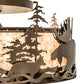 Meyda Lighting Moose & Fox 24" 4-Light Brown Bronze Flush Mount Light With Silver Mica Shade Glass