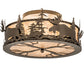 Meyda Lighting Moose & Fox 24" 4-Light Brown Bronze Flush Mount Light With Silver Mica Shade Glass