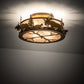 Meyda Lighting Moose & Fox 24" 4-Light Fawn Brown Flush Mount Light With Silver Mica Shade Glass
