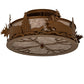 Meyda Lighting Moose & Fox 24" 4-Light Fawn Brown Flush Mount Light With Silver Mica Shade Glass