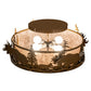 Meyda Lighting Moose & Fox 24" 4-Light Fawn Brown Flush Mount Light With Silver Mica Shade Glass