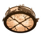 Meyda Lighting Moose & Fox 24" 4-Light Fawn Brown Flush Mount Light With Silver Mica Shade Glass