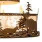Meyda Lighting Moose & Fox 24" 4-Light Fawn Brown Flush Mount Light With Silver Mica Shade Glass