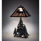 Meyda Lighting Moose On The Loose 21" Black Table Lamp With Silver Mica Shade Glass