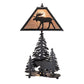 Meyda Lighting Moose On The Loose 21" Black Table Lamp With Silver Mica Shade Glass