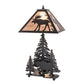 Meyda Lighting Moose On The Loose 21" Black Table Lamp With Silver Mica Shade Glass