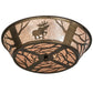 Meyda Lighting Moose On The Loose 22" Antique Copper Flushmount With Silver Mica Shade Glass