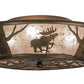 Meyda Lighting Moose On The Loose 22" Antique Copper Flushmount With Silver Mica Shade Glass