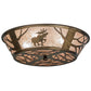 Meyda Lighting Moose On The Loose 22" Antique Copper Flushmount With Silver Mica Shade Glass