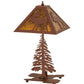 Meyda Lighting Moose Tall Pines 22" 2-Light Rust Table Lamp With Amber Mica Shade Glass