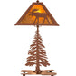 Meyda Lighting Moose Tall Pines 22" 2-Light Rust Table Lamp With Amber Mica Shade Glass