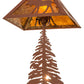Meyda Lighting Moose Tall Pines 22" 2-Light Rust Table Lamp With Amber Mica Shade Glass