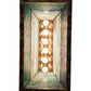 Meyda Lighting Moose Through The Trees 36" 6-Light Dark Burnished Antique Copper Island Pendant Light With Sky Blue & Blue Green Ripple Shade Glass