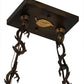 Meyda Lighting Moose Through The Trees 36" 6-Light Dark Burnished Antique Copper Island Pendant Light With Sky Blue & Blue Green Ripple Shade Glass