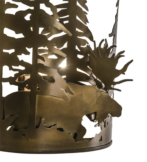 Meyda Lighting Moose Through the Trees 11" Antique Copper Wall Sconce