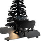 Meyda Lighting Moose Through the Trees 13" 2-Light Textured Black Table Lamp Base With Lighted Base