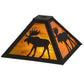 Meyda Lighting Moose Through the Trees 16" Oil Rubbed Bronze Frame With Honey Amber Shade Glass