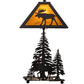 Meyda Lighting Moose Through the Trees 21" 2-Light Oil Rubbed Bronze Table Lamp With Honey Amber Art Shade Glass and Lighted Base