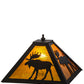Meyda Lighting Moose Through the Trees 21" 2-Light Oil Rubbed Bronze Table Lamp With Honey Amber Art Shade Glass and Lighted Base