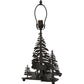 Meyda Lighting Moose Through the Trees 21" 2-Light Oil Rubbed Bronze Table Lamp With Honey Amber Art Shade Glass and Lighted Base