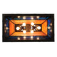 Meyda Lighting Moose Through the Trees 35" 6-Light Antique Copper Island Pendant Light With Amber and Blue Shade Glass