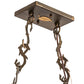 Meyda Lighting Moose Through the Trees 35" 6-Light Antique Copper Island Pendant Light With Silver Mica Shade Glass