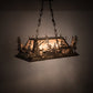 Meyda Lighting Moose Through the Trees 35" 6-Light Antique Copper Island Pendant Light With Silver Mica Shade Glass
