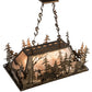 Meyda Lighting Moose Through the Trees 35" 6-Light Antique Copper Island Pendant Light With Silver Mica Shade Glass