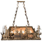 Meyda Lighting Moose Through the Trees 35" 6-Light Antique Copper Island Pendant Light With Silver Mica Shade Glass
