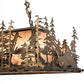 Meyda Lighting Moose Through the Trees 35" 6-Light Antique Copper Island Pendant Light With Silver Mica Shade Glass