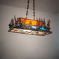 Meyda Lighting Moose Through the Trees 35" 6-Light Dark Burnished Antique Copper Island Pendant Light With Multi-Colored Shade Glass