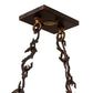 Meyda Lighting Moose Through the Trees 36" 6-Light Dark Burnished Antique Copper Island Pendant Light With Multi-Colored Shade Glass