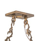 Meyda Lighting Moose Through the Trees 54" 6-Light Antique Copper Island Pendant Light With Silver Mica Shade Glass