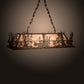 Meyda Lighting Moose Through the Trees 54" 6-Light Antique Copper Island Pendant Light With Silver Mica Shade Glass