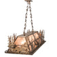 Meyda Lighting Moose Through the Trees 54" 6-Light Antique Copper Island Pendant Light With Silver Mica Shade Glass