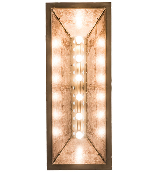 Meyda Lighting Moose Through the Trees 54" 6-Light Antique Copper Island Pendant Light With Silver Mica Shade Glass