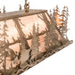 Meyda Lighting Moose Through the Trees 54" 6-Light Antique Copper Island Pendant Light With Silver Mica Shade Glass