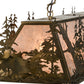 Meyda Lighting Moose Through the Trees 61" 9-Light Antique Copper Island Pendant Light With Silver Mica Shade Glass