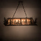 Meyda Lighting Moose Through the Trees 61" 9-Light Antique Copper Island Pendant Light With Silver Mica Shade Glass