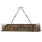 Meyda Lighting Moose Through the Trees 61" 9-Light Antique Copper Island Pendant Light With Silver Mica Shade Glass