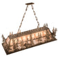 Meyda Lighting Moose Through the Trees 61" 9-Light Antique Copper Island Pendant Light With Silver Mica Shade Glass