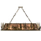 Meyda Lighting Moose Through the Trees 61" 9-Light Antique Copper Island Pendant Light With Silver Mica Shade Glass